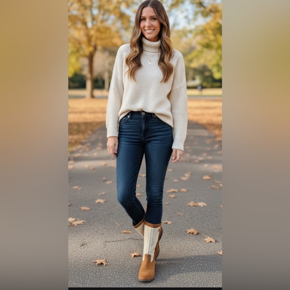 REEF Autumn Star Boots Women’s 8 Winter Tan Brown Cream New warm Tall